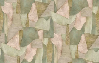 Fototapete Wandtapete mit Motiv Abstrakte Formen in Salbeigrün und Beige mit Leine 2,7 x 4,24 m 