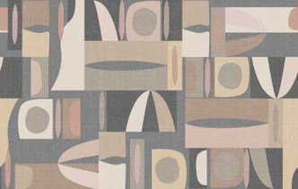 Fototapet Abstrakt geometri i blågrått och beige i retrolook 2,7 x 4,24 m Fototapet Abstrakt geometri i blågrått och beige i retrolook 2,7 x 4,24 m