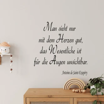 Wandtattoo Man sieht nur mit dem Herzen gut 