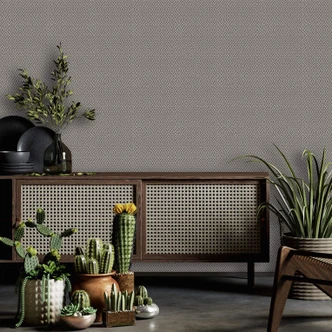 Vliestapete mit gestickter Rautenoptik braun, beige Grafisch 