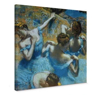 Leinwandbild Degas - Tänzerinnen in blauen Kostümen 