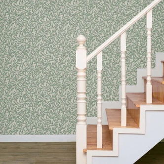 Tapeta z włókniny liście, motyw liści kwiatowa natura w kolorze zielonym 