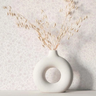 Vliestapete Blätter, Blattmotiv Floral Natur in Rosa-Braun 