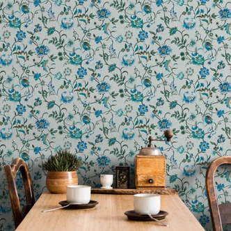 Vliestapete Blumen, Blätter Floral Natur in Grün Vliestapete Blumen, Blätter Floral Natur in Grün