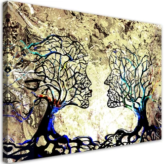 Leinwandbild, Kussbaum Liebe Abstraktion 