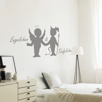 Wandtattoo Engelchen & Teufelchen 3 