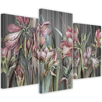 Leinwandbild 3 teilig, Iris Blumen 