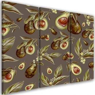 Leinwandbild 3 teilig, Avocado -Hälften 