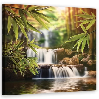 Leinwandbild Wasserfall Zen-Steine Leinwandbild Wasserfall Zen-Steine