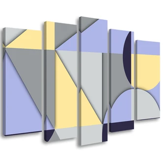 Leinwandbild 5 teilig, Geometrische Abstraktionsformen 