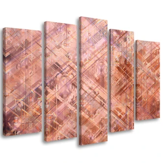 Leinwandbild 5 teilig, Abstrakte geometrische Formen 