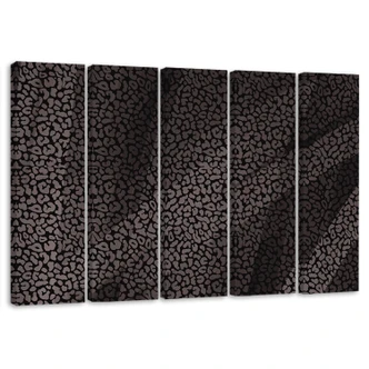 Leinwandbild 5 teilig, Leopard Leopard Pelfpatches Muster 