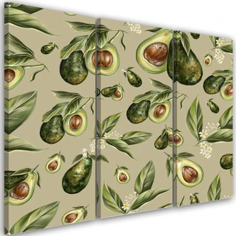 Leinwandbild 3 teilig, Avocado -Hälften 