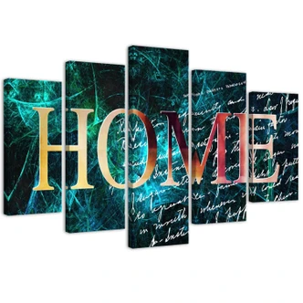 Leinwandbild 5 teilig, Home Wallpaper Hintergrund Blau 