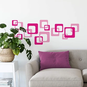 Wandtattoo Retro Cubes pink 