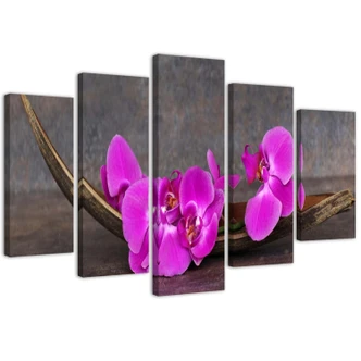 Leinwandbild 5 teilig, Orchidee Blume Zen Spa 