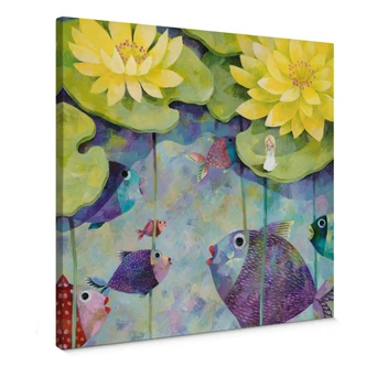 Canvas Print Blanz – Yellow Water Lilies – square 