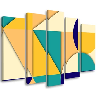 Leinwandbild 5 teilig, Geometrische Abstraktionsformen 