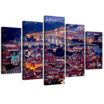 Leinwandbild 5 teilig, Stadt Prag Architektur  