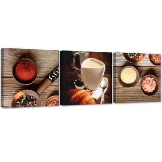 Leinwandbild 3-teilig, Kaffee & Gewürze 
