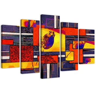 Leinwandbild 5 teilig, Bunte Abstraktion 