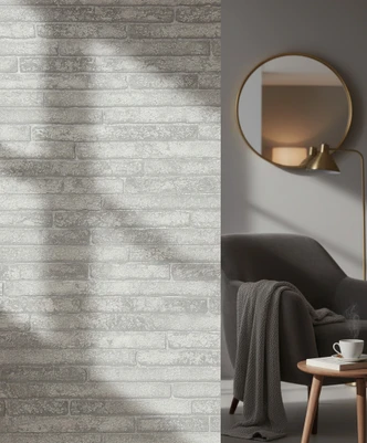 Vliesbehang steeneffect modern in grijs  