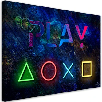 Leinwandbild, Für Gamers Spielkonsole Inschrift 