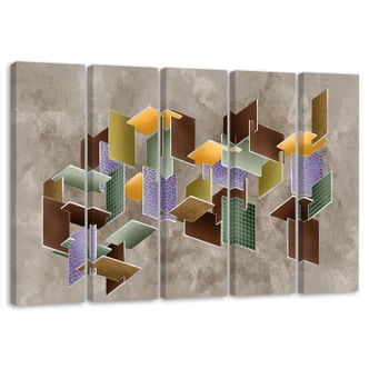 Leinwandbild 5 teilig, 3D -Rätsel 