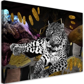 Canvasbillede, Lampart farvet abstrakt 