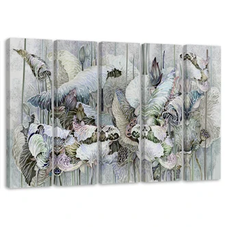 Leinwandbild 5 teilig, Saint Lotos Blumen 