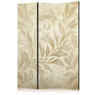 Paravent, Raumteiler freistehend, Trennwand - Botanical Motif with Leaves and Vines in Sandy Colors. 