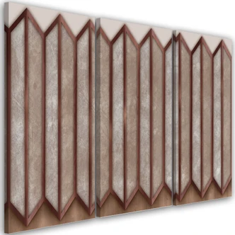 Leinwandbild 3 teilig, Buntes 3D -Fenster 