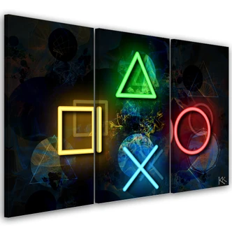 Leinwandbild 3 teilig, Tasten für den Controller 