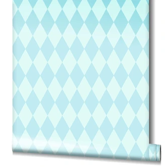 Vliestapete Rauten Grafisch Modern in Blau für Schlafzimmer 