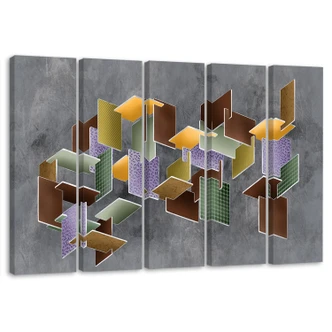 Leinwandbild 5 teilig, 3D -Rätsel 
