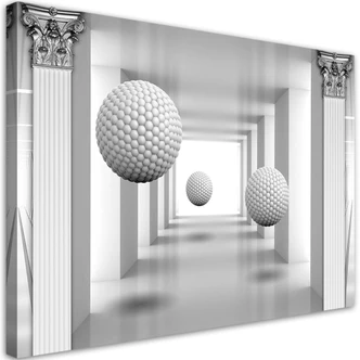 Leinwandbild, Kugeln im 3D Tunnel 
