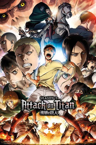 Poster, film poster Attack on Titan (Shingeki no kyojin) - Season 2 Collage Key Art 61x91,5 cm 