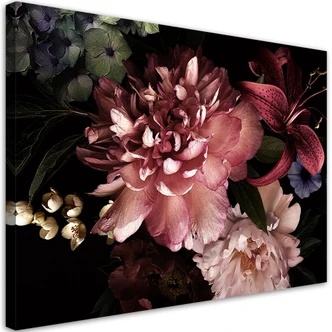 Leinwandbild, Blumenstrauß Rosa Pflanzen 