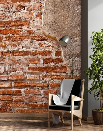 Fototapete, Shabby Ziegelwand Betonoptik 