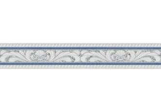 A.S. Création Bordüre Only Borders Borte mit Ornamenten barock blau, grau, weiß 