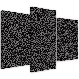 Leinwandbild 3 teilig, Leopard Leopard Pelfpatches Muster 