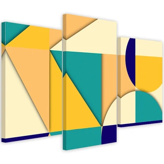 Leinwandbild 3 teilig, Geometrische Abstraktionsformen 