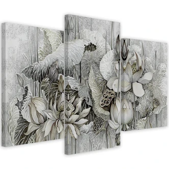 Leinwandbild 3 teilig, Saint Lotos Blumen 