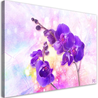 Leinwandbild, Lila Orchideen Blumen 