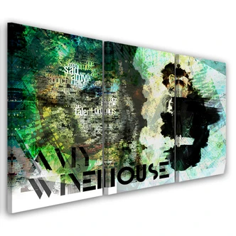 Leinwandbild 3-teilig, Amy Winehouse Sängerin 