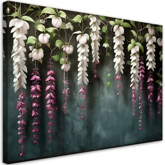 Leinwandbild, Hängende Glyzinienblüten 