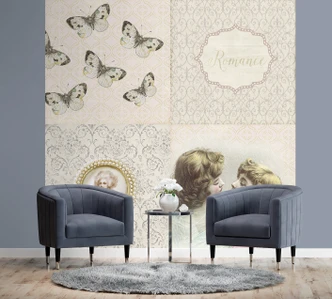 Fototapete, Abstrakte Collage Vintage Retro - Andrea Haase 