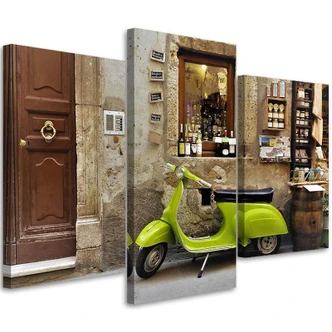 Leinwandbild 3-teilig, Vespa Toskana Italien 