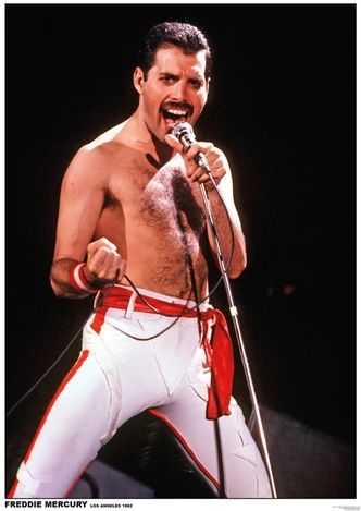 Poster Queen (Freddie Mercury) - Los Angeles 1982, Poster (59,4 x 84 cm) 