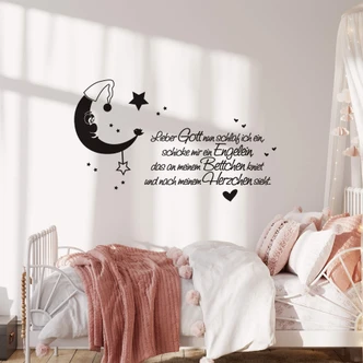 Wandtattoo Lieber Gott nun schlaf ich ein 
